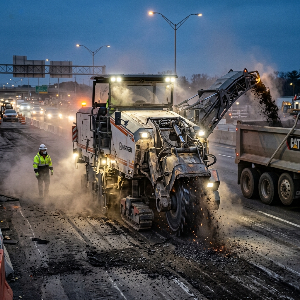 Industrial Park Heavy Asphalt Milling & Overlay
